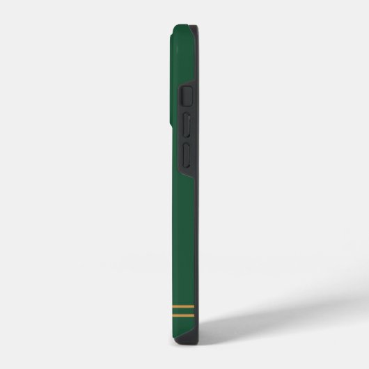 Classic Green Chic Custom Monogram iPhone Hülle (Linke Seite)