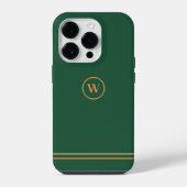 Classic Green Chic Custom Monogram iPhone Hülle (Rückseite)