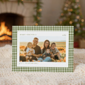 Classic Green Christmas Family Foto Feiertagspostkarte