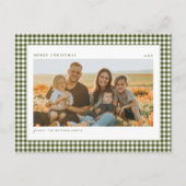 Classic Green Christmas Family Foto Feiertagspostkarte (Vorderseite)