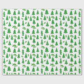 Classic Green Christmas Tree Jolly Holiday Pattern Geschenkpapier (Flach)