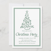 Classic Green Christmas Tree Party Einladung (Vorderseite)