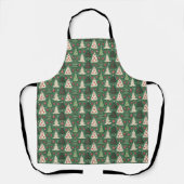 Classic Green Christmas Tree Pattern Holiday Schürze (Vorderseite)