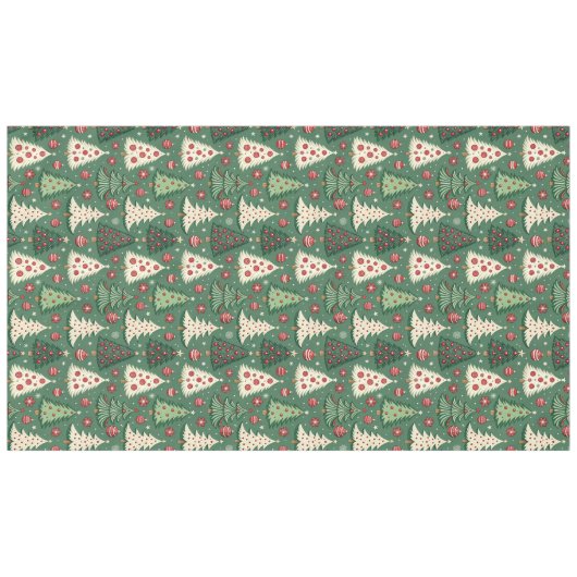 Classic Green Christmas Tree Pattern Holiday Tischdecke (Vorderseite (Horizontal))