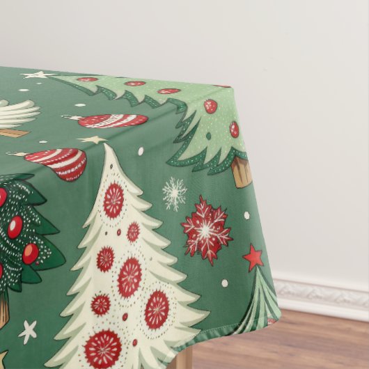 Classic Green Christmas Tree Pattern Holiday Tischdecke (Beispiel)