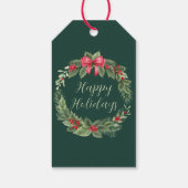 Classic Green Christmas Wreath Geschenkanhänger (Rückseite)