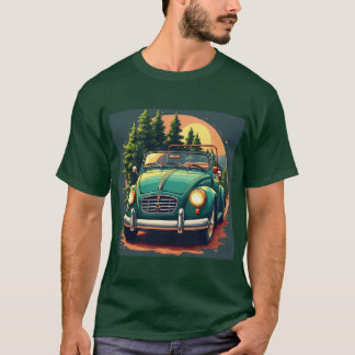 Classic Green Convertible: Vintage Car Lover's T-S T-Shirt