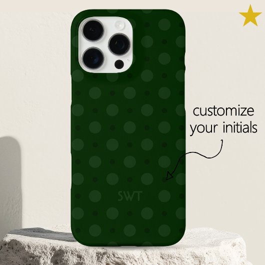 Classic Green Dots Custom Name Initials Case-Mate iPhone Hülle