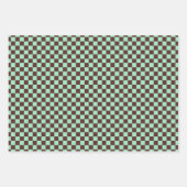 Classic Green, Dunkelbraun Kariert Geschenkpapier Set (Vorderseite 3)