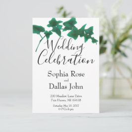 Classic Green elegant English Ivy Wedding Einladung