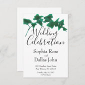 Classic Green elegant English Ivy Wedding Einladung (Vorne/Hinten)