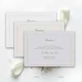 Classic Green Elevated Ivory Wedding Reception Begleitkarte