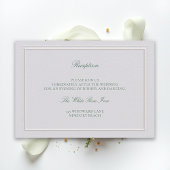 Classic Green Elevated Ivory Wedding Reception Begleitkarte