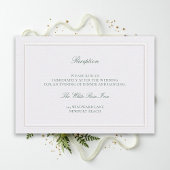 Classic Green Elevated Pearl Wedding Reception Begleitkarte
