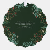 Classic Green Enchanting Botanisches Weihnachtsfes Ornament Karte (Rückseite)