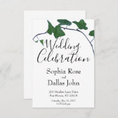 Classic Green English Ivy Einladung (Vorne/Hinten)