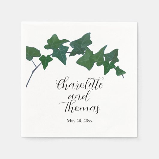 Classic Green English Ivy Serviette (Vorderseite)