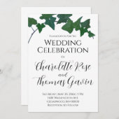 Classic Green English Ivy Wedding Einladung (Vorne/Hinten)