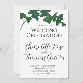Classic Green English Ivy Wedding Einladung