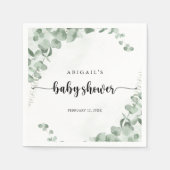 Classic Green Eucalyptus Foliage Baby Shower Serviette (Vorderseite)