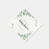 Classic Green Eucalyptus Foliage Baby Shower Serviette (Ecke)