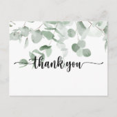 Classic Green Eucalyptus Foliage Vielen Dank Postkarte (Vorderseite)