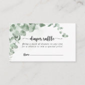 Classic Green Eukalyptus Diaper Raffle Ticket Begleitkarte (Vorderseite)