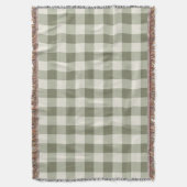 Classic Green Farmhouse Gingham Style Decke (Vorderseite Vertikal)