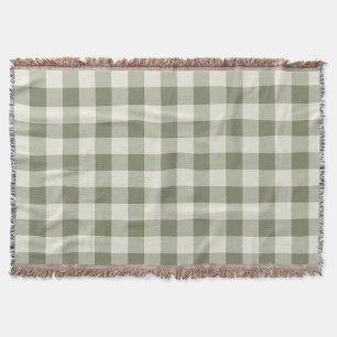Classic Green Farmhouse Gingham Style Decke