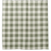 Classic Green Farmhouse Gingham Style Duschvorhang (Vorderseite)