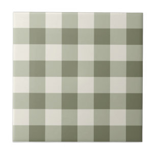 Classic Green Farmhouse Gingham Style Fliese