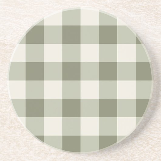 Classic Green Farmhouse Gingham Style Getränkeuntersetzer (Vorne)