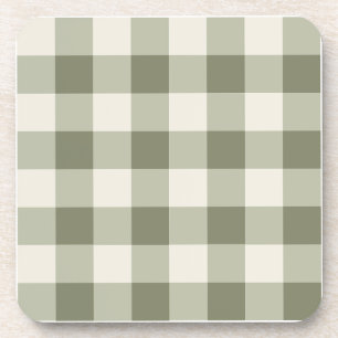 Classic Green Farmhouse Gingham Style Getränkeuntersetzer