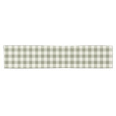 Classic Green Farmhouse Gingham Style Kurzer Tischläufer (Horizontal)