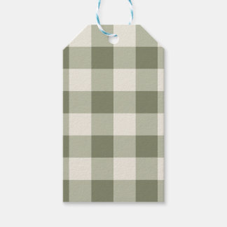 Classic Green Farmhouse Gingham Style Napkins Geschenkanhänger