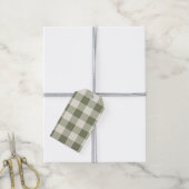 Classic Green Farmhouse Gingham Style Napkins Geschenkanhänger (Mit Garn)
