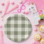 Classic Green Farmhouse Gingham Style Napkins Pappteller (Party)