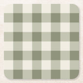 Classic Green Farmhouse Gingham Style Rechteckiger Pappuntersetzer (Vorderseite)