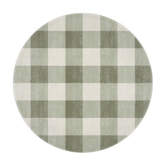 Classic Green Farmhouse Gingham Style Schneidebrett (Vorderseite)