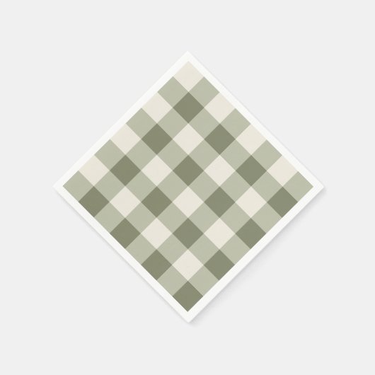 Classic Green Farmhouse Gingham Style Serviette (Ecke)