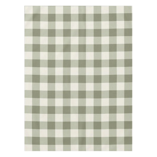 Classic Green Farmhouse Gingham Style Tischdecke (Vorderseite)
