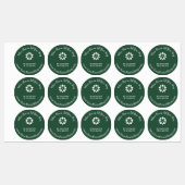 Classic Green Florist Shop Round-Product-Labels Etiketten (Blatt)