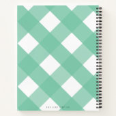 Classic Green Gingham Brautparty Gift Rezept Notizblock (Rückseite)