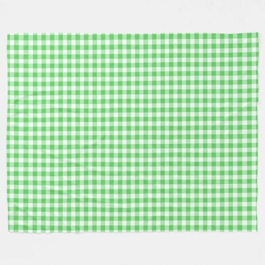 Classic Green Gingham Checkered Kariert Pattern Fleecedecke (Vorderseite (Horizontal))