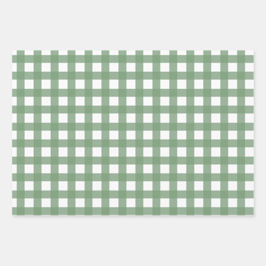 Classic Green Gingham Geschenkpapier Set (Vorderseite 3)