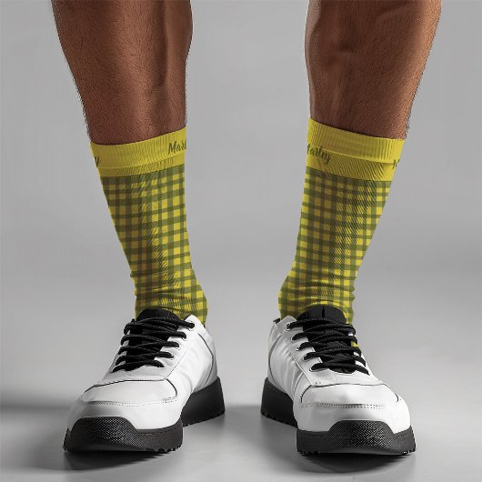 Classic Green Gingham Kariert Minimal Weihnachten Socken