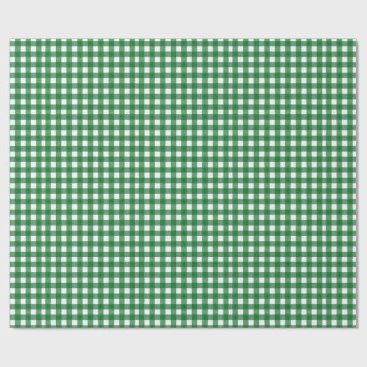 Classic Green Gingham Plaid Christmas Geschenkpapier (Flach)