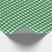 Classic Green Gingham Plaid Christmas Geschenkpapier (Ecke)