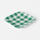 Classic Green Gingham Seamless Pattern Pappteller (Gewinkelt)