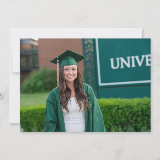 Classic Green Gold Abschluss Foto Ankündigung (Rückseite)